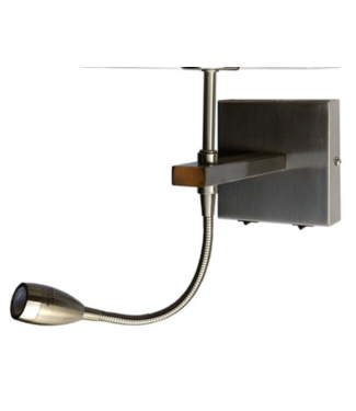 Highlight Wandlampje zilver met aan/uit knopjes zonder kap