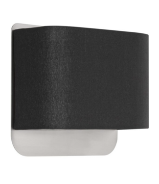 Highlight Wandlamp met halve kap zwart rvs wand bevestiging