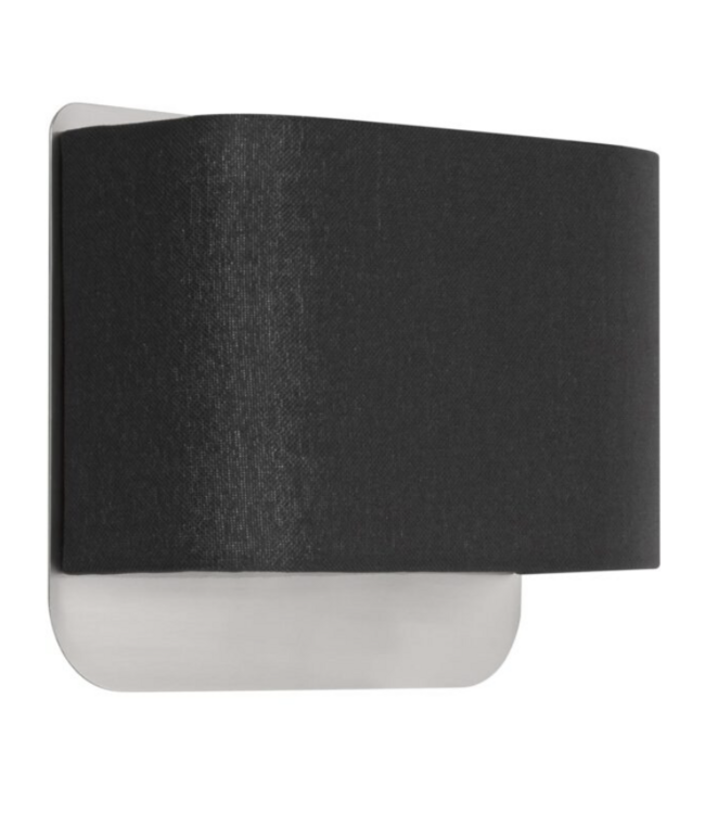 Wandlamp met halve kap zwart rvs wand bevestiging