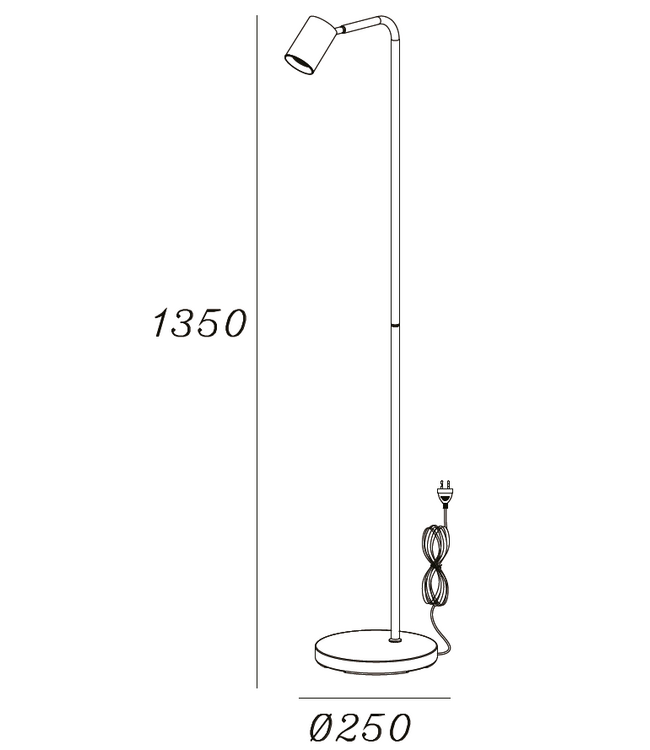 Vloerlamp Megano 2 Lichts Zwart