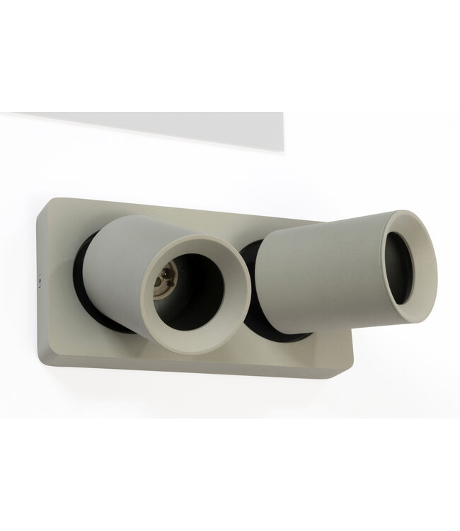 Megano spot 2 lichts rechthoek zijdegrijs