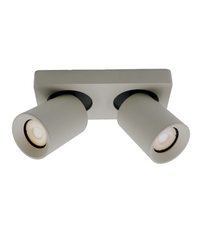 Megano spot 2 lichts rechthoek zijdegrijs