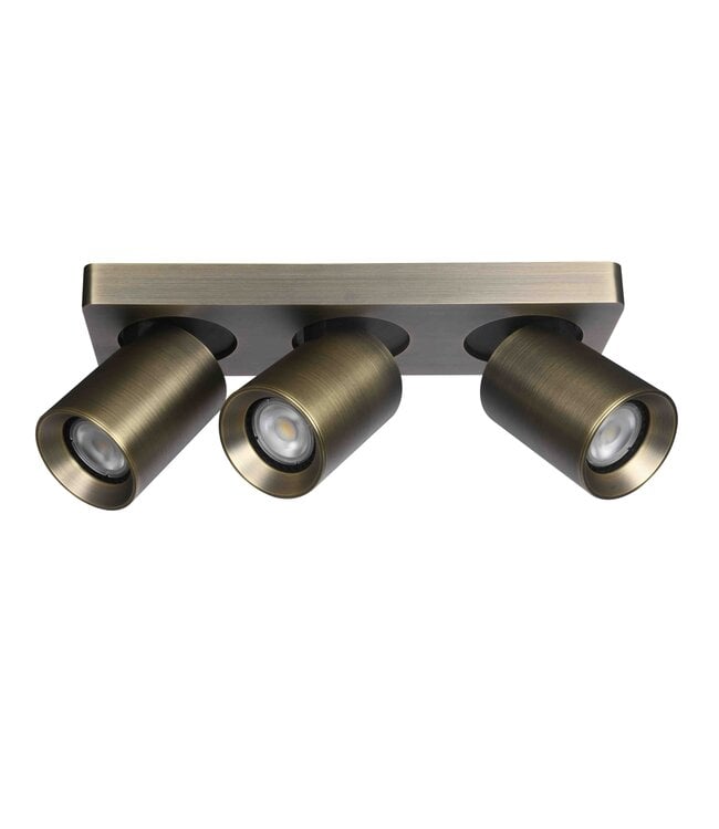 Megano spot 3 lichts rechthoek antiek brons