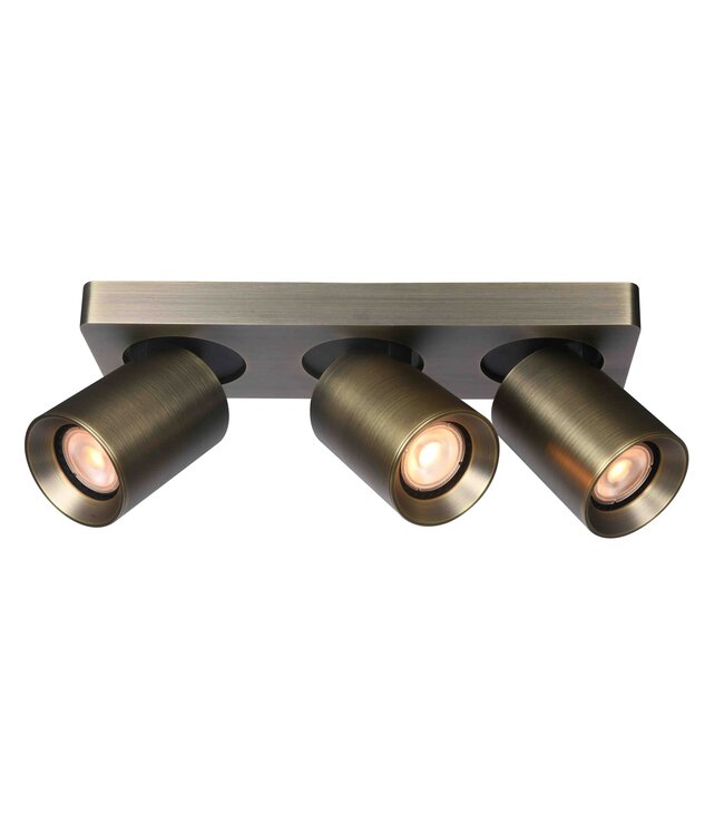 Megano spot 3 lichts rechthoek antiek brons