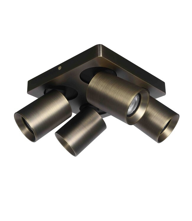 Megano spot 4 lichts vierkant antiek brons