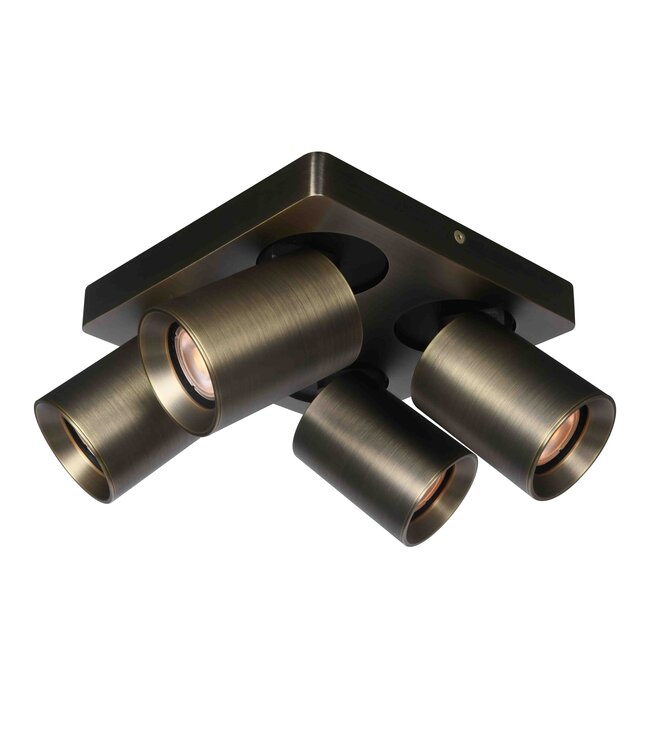 Megano spot 4 lichts vierkant antiek brons