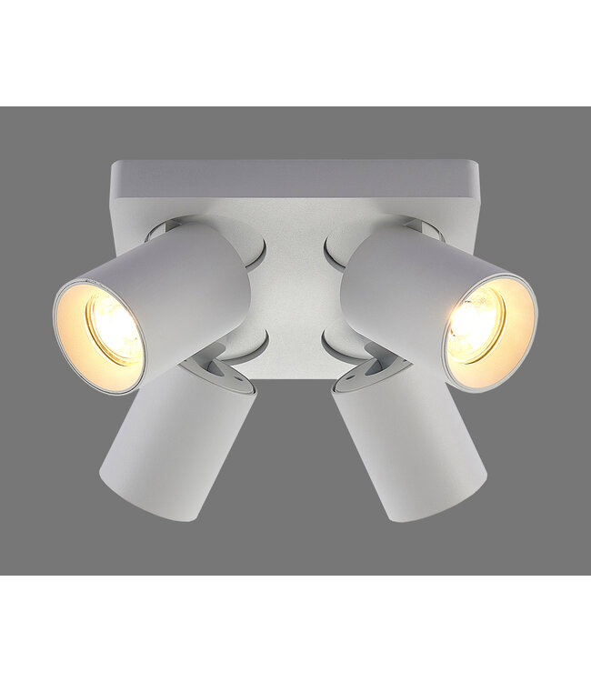 Megano spot 4 lichts vierkant Wit