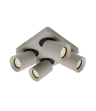 Artdelight Megano spot 4 lichts vierkant Zijdegrijs