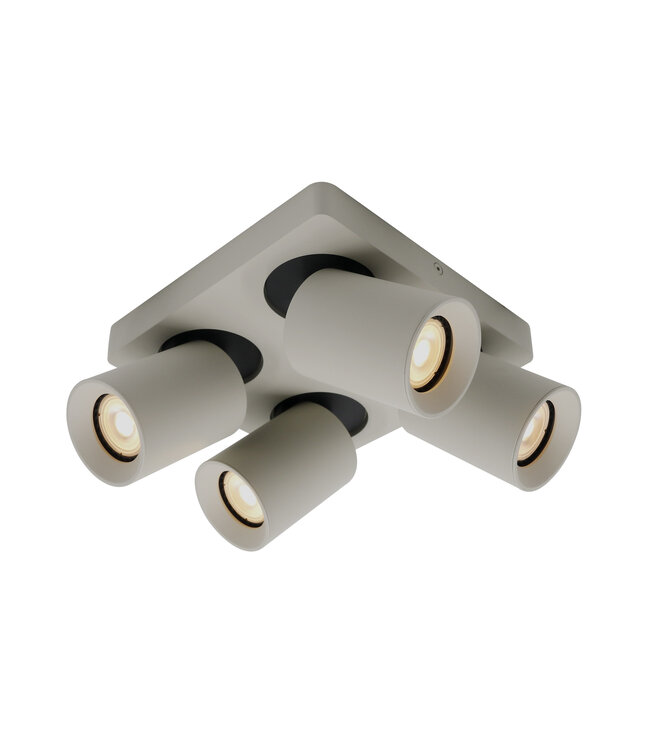 Artdelight Megano spot 4 lichts vierkant Zijdegrijs