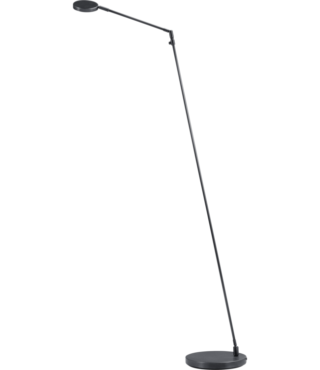 Design leeslamp mat zwart staand model 6w LED met dimmer