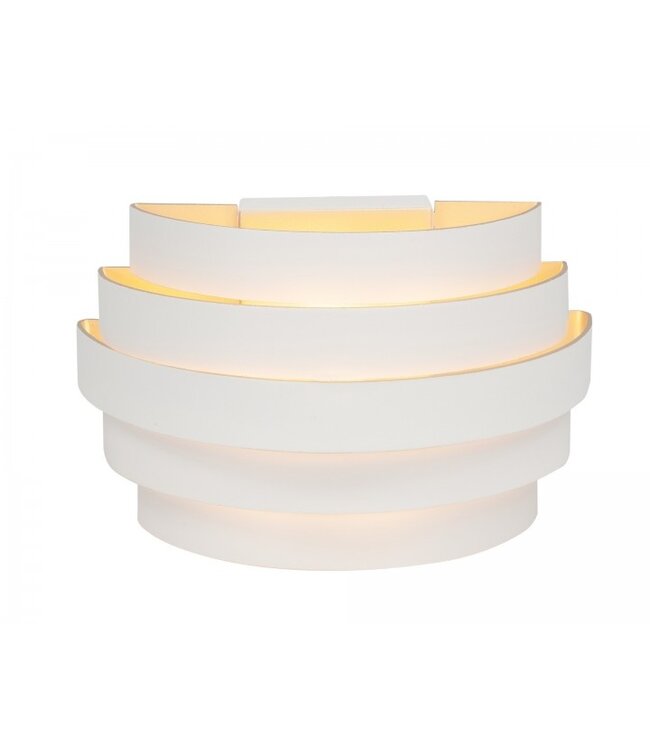 Design half ronde wandlamp -20cm- matwit goud