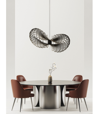 Ztahl Martani stalen hanglamp Platinum organische vorm  85cm