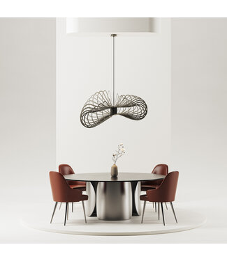 Ztahl Martani stalen hanglamp Quartz organische vorm  85cm