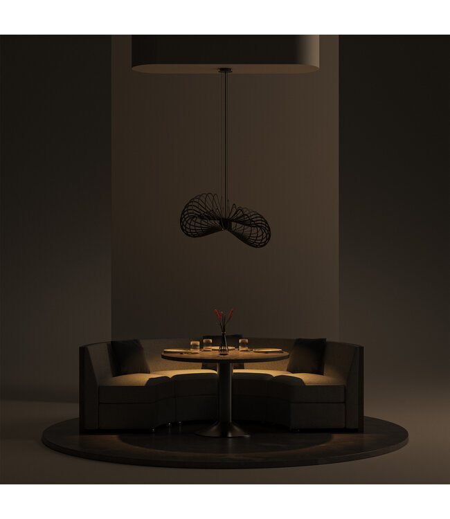 Martani Stalen hanglamp Quartz  organische vorm  85cm