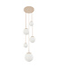 Steinhauer Vide Hanglamp bollique rond plaat 41cm creme 5 glazen bollen  wit
