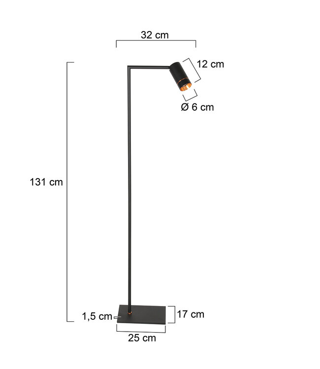 Leeslamp eenlichts zwart