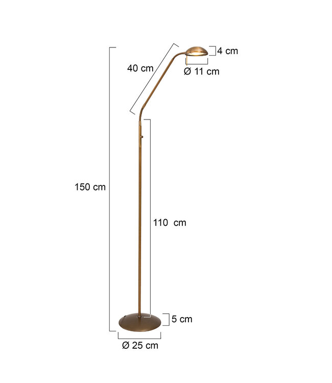 Leeslamp brons met dimmer
