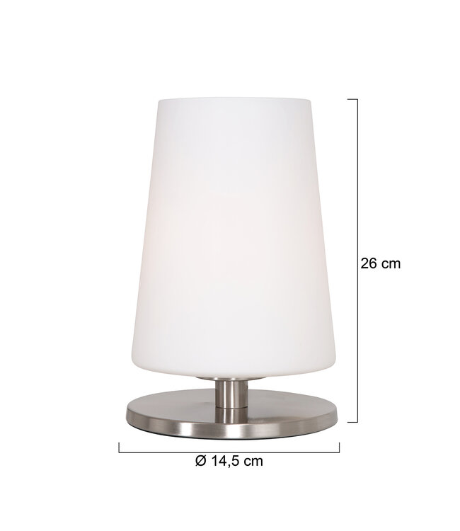 Tafellamp staal 26cm