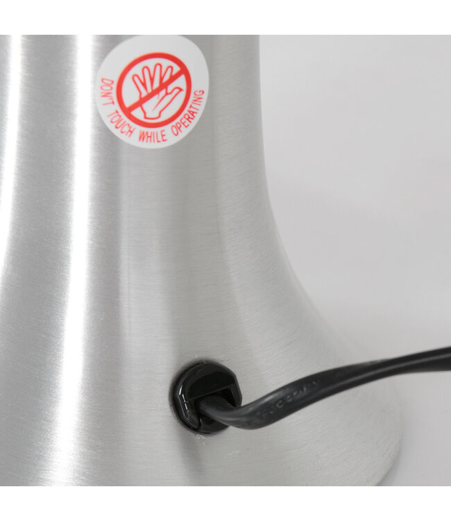 Tafellamp Volcan staal met rode lava