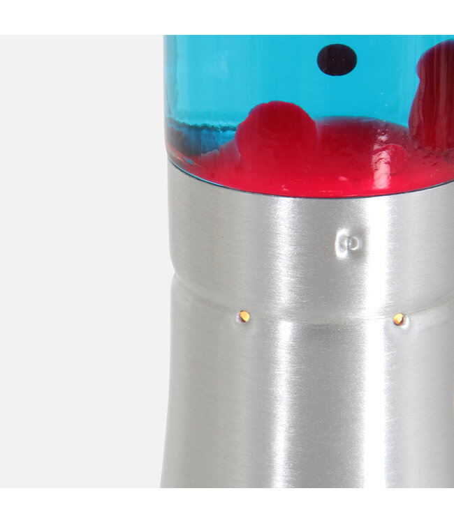 Tafellamp Volcan staal met rode lava