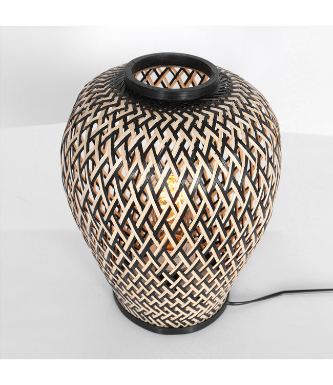 Tafellamp maze beige/zwart
