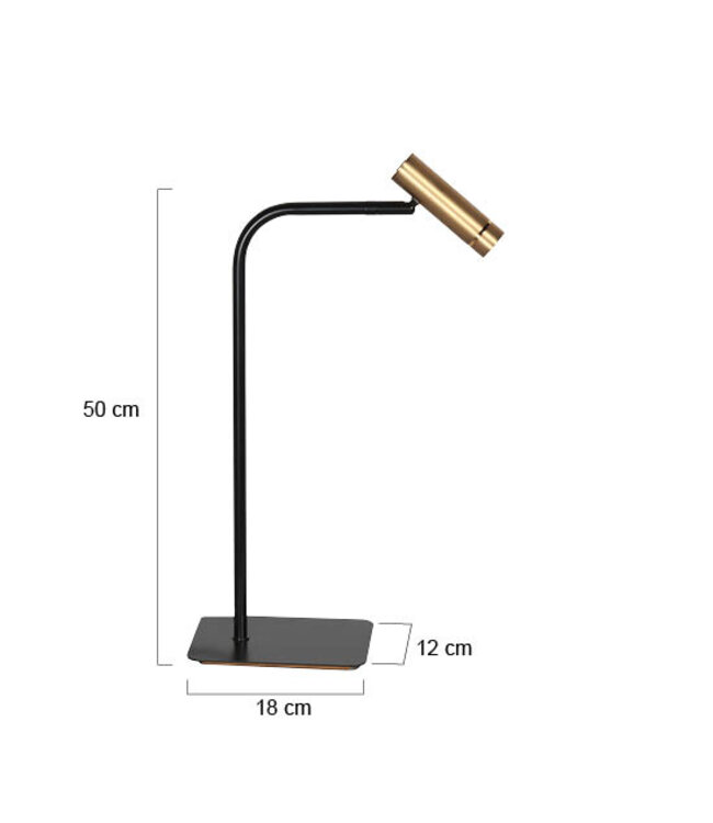 Tafellamp lumo zwart/brons