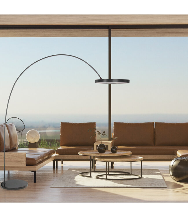 Vloerlamp Luna Arc zwart