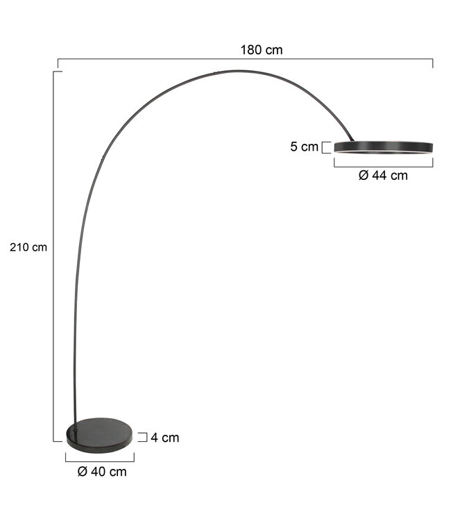 Vloerlamp Luna Arc zwart