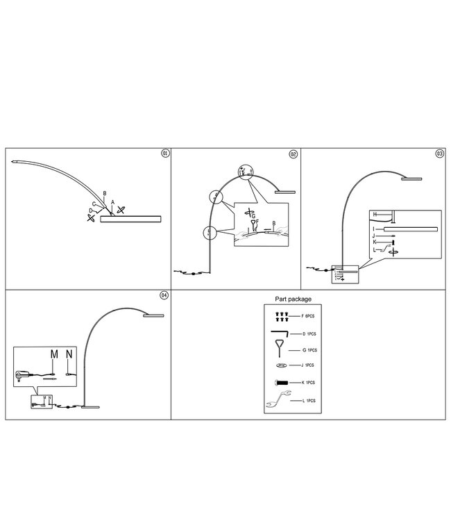 Vloerlamp Luna Arc zwart