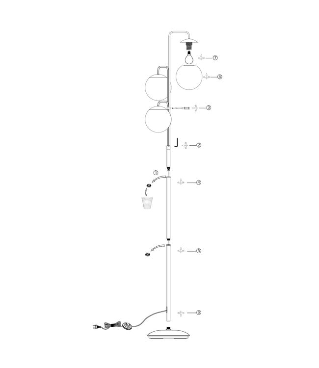 Vloerlamp Bollique zwart
