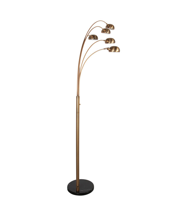 Boog vloerlamp 5-lichts brons