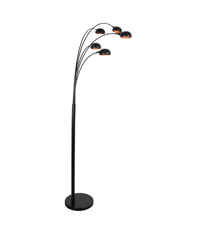 Boog vloerlamp 5-lichts zwart