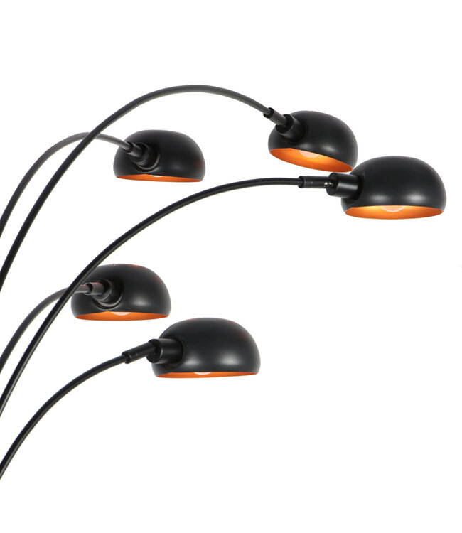 Vloerlamp 5-lichts zwart