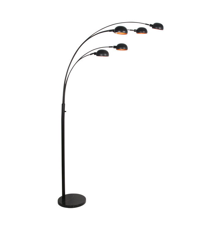 Boog vloerlamp 5-lichts zwart