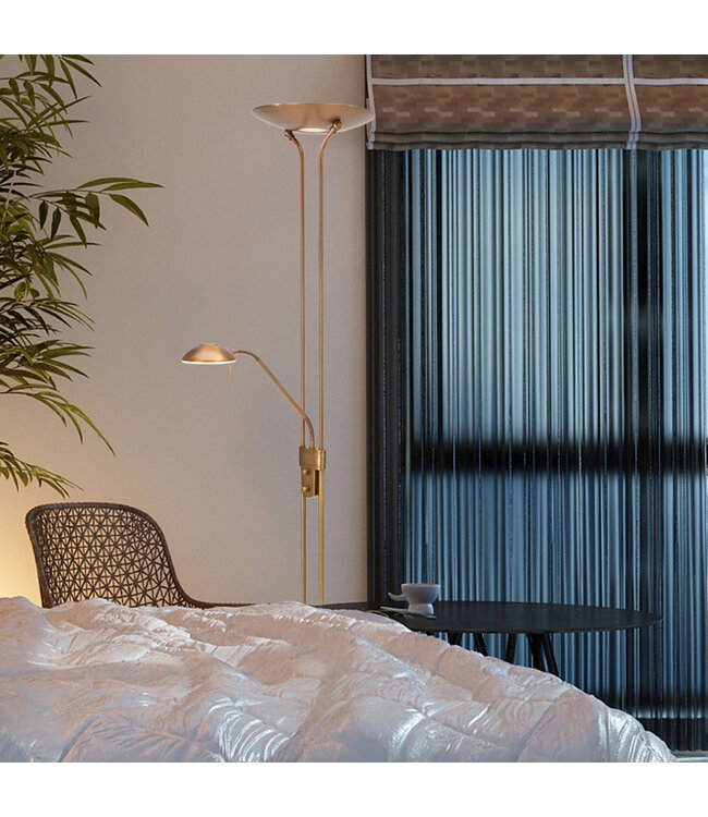 Vloerlamp biron brons 2lichts