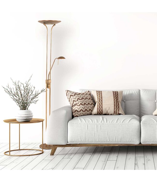 Vloerlamp biron brons 2lichts