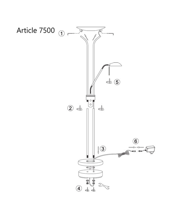 Vloerlamp biron brons 2lichts