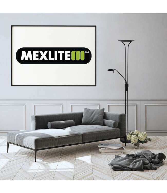 Vloerlamp biron zwart 2lichts