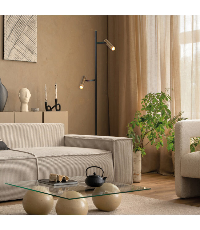 Lumo Vloerlamp 2‑Lichts brons