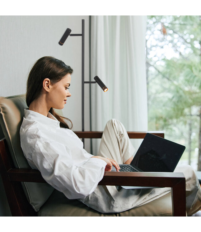 Lumo Vloerlamp 2‑Lichts zwart