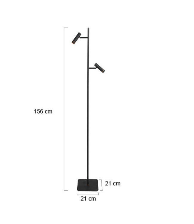 Lumo Vloerlamp 2‑Lichts zwart