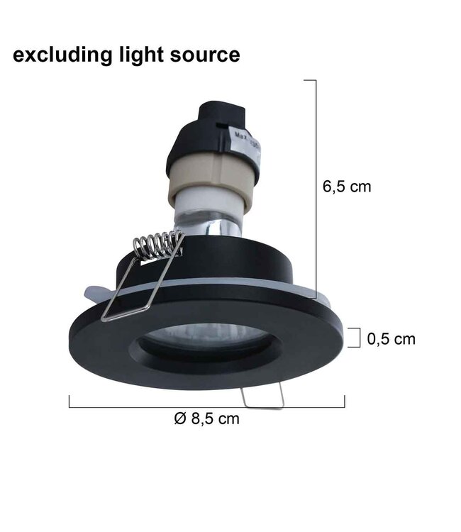 Inbouwspot pelite zwart