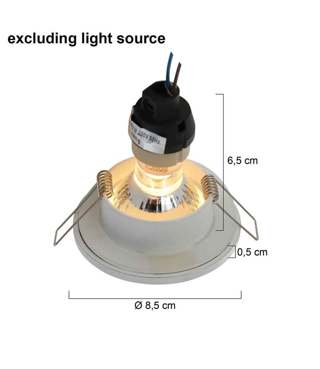 Inbouwspot pelite wit