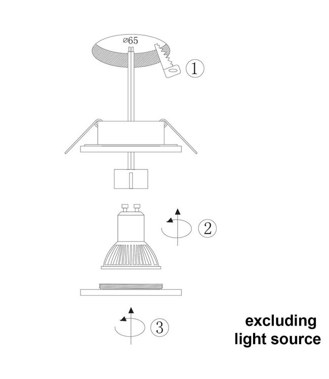 Inbouwspot pelite wit