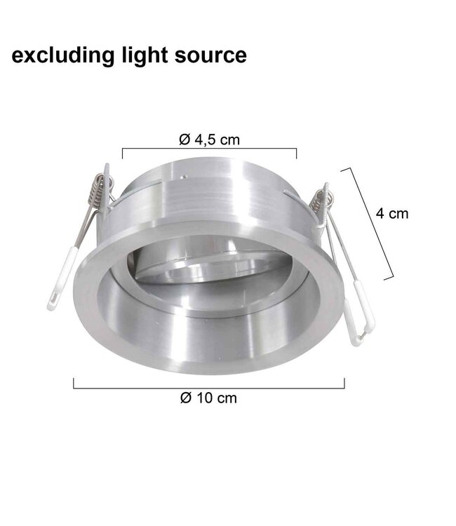 Inbouwspot pelite staal 10cm