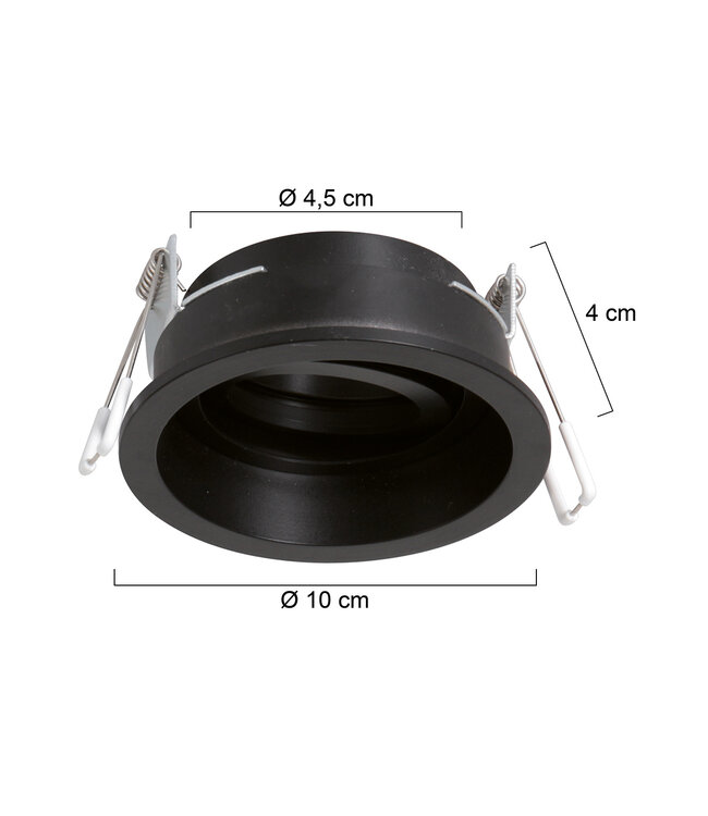 Inbouwspot pelite zwart 10cm