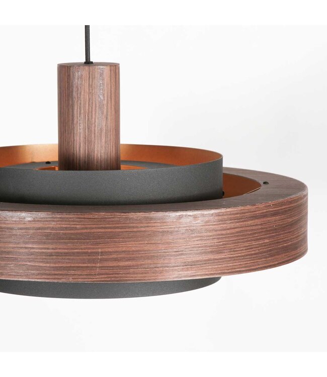 Hanglamp flinter houtmotief goud