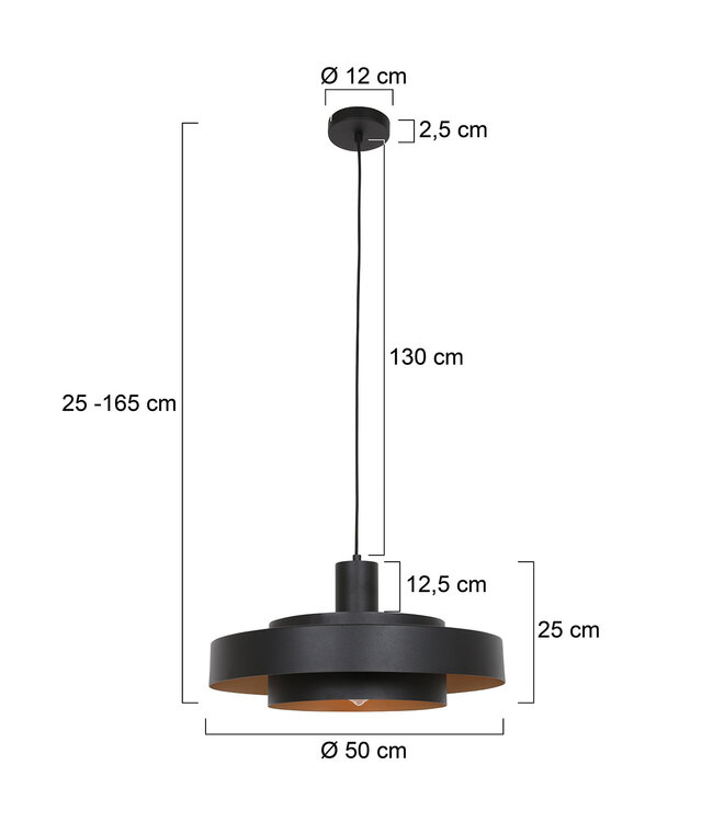 Hanglamp flinter houtmotief goud