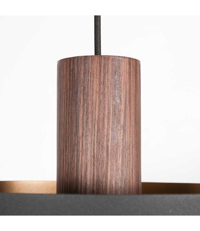 Hanglamp flinter houtmotief goud