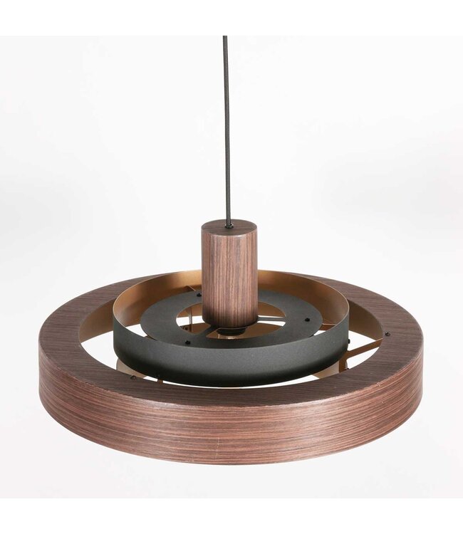 Hanglamp flinter houtmotief goud